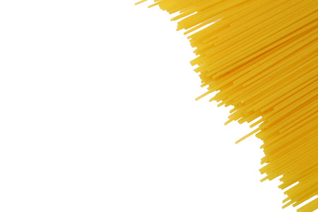 Raw spagetti pasta isolated on white background. Copyscape placeの写真素材