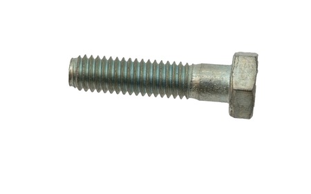 New and clean single bolt isolated on white backgroundの写真素材