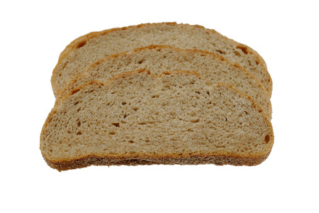 Sliced fresh bread isolated on white backgroundの写真素材