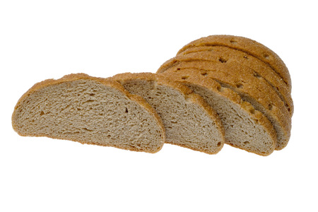 Sliced fresh bread isolated on white background. Selective focusの写真素材
