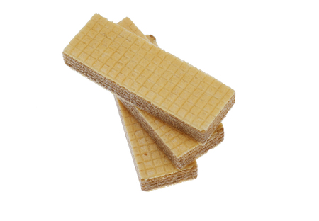 wafer chocolate dessert isolated on white backgroundの写真素材