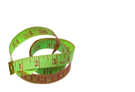 Grenn measure tape Isolated over white background, Diet Health Conceptの写真素材