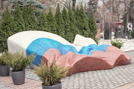 Moscow, Russia. 3 March 2017: Novodevichy Cemetery. Grave of first President of the Russian Federation Boris Yeltsinのeditorial素材