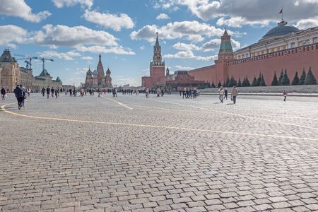 Moscow, Russia - 23 March 2017: A view of Red Square. People walkingのeditorial素材