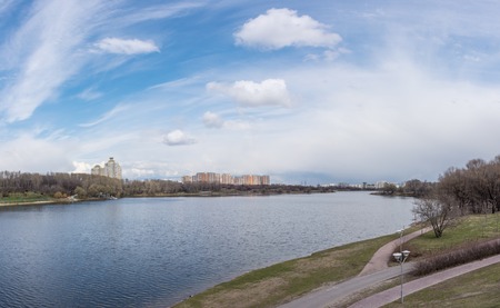 Borisov ponds in the Southern Administrative District of Moscow, in the district Orekhovo-Borisovoの写真素材
