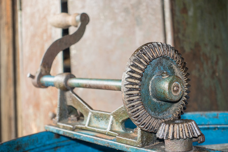 Old Blue Honey Extractor. Honey Extractor Manual Beekeeping Equipmentの写真素材