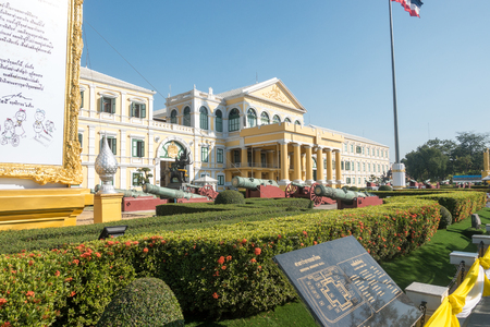 BANGKOK, THAILAND - December 22 2017: Ministry of Defence building at sunny day in Bangkok, Thailand. The Ministry controls and manage the Royal Thai Armed Forces.のeditorial素材