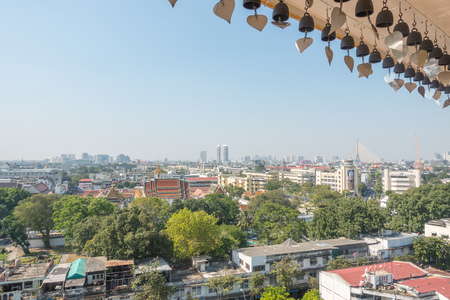 View of Bangkok from the Golden Mount at Wat Saket.の写真素材