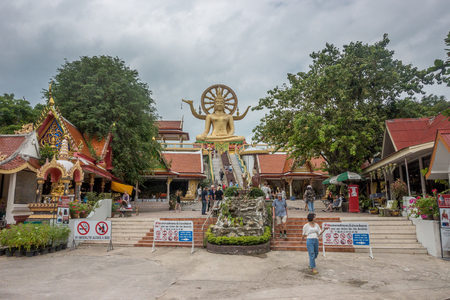 KOH SAMUI, THAILAND - December 19, 2017: Wat Phra Yai. Wat Phra Yai, known in English as the Big Buddha Temple, is a Buddhist temple on Ko Phan.のeditorial素材