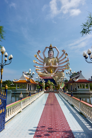 Wat Plai Laem temple and 18 hands Guanyin or Guan Yin statue on Koh Samui island in Thailand.の写真素材