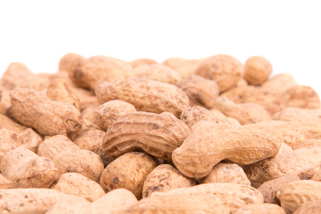 Peanut closeup on a white background.Groundnut