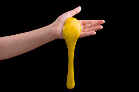 Games mucus in child's handsの写真素材