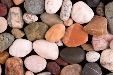 Set of stones on a black background