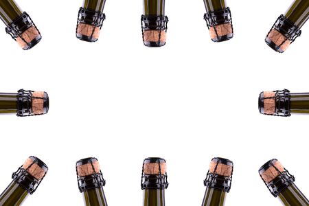 The neck of a bottle of champagne. Bottle of champagne bottlesの写真素材