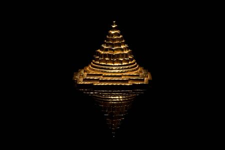 The pyramid meru chakra on a black backgroundの写真素材