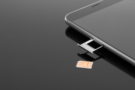 Change the SIM card on your smartphoneの写真素材