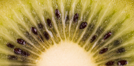 Flesh of freshly cut kiwi closeupの写真素材
