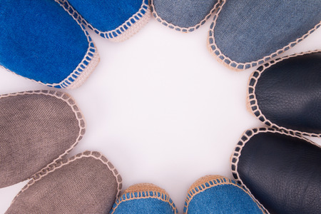Shoes espadrilles on a white background