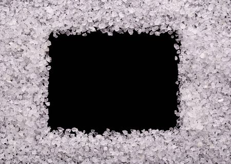 Frame made of white salt crystals.