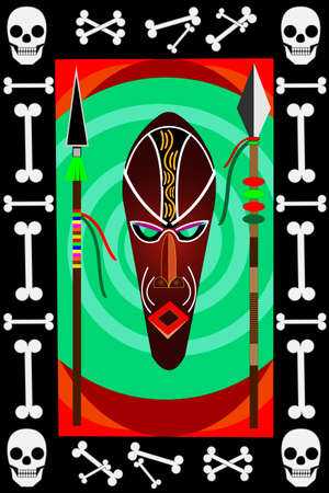 African wooden maskのイラスト素材
