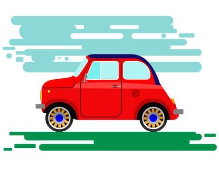 Small antique red carのイラスト素材