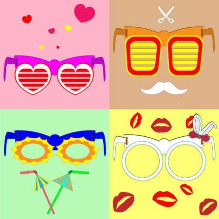 Various fashionable glassesのイラスト素材