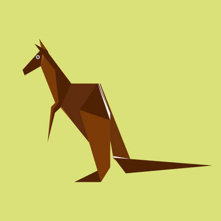 origami paper brown kangaroo on a light backgroundのイラスト素材