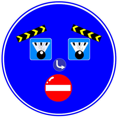 abstraction of a person from traffic signsのイラスト素材