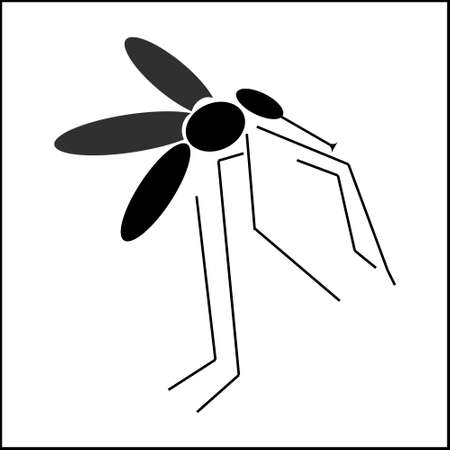 Icon of a insect having a needle on its face depicting mosquitoのイラスト素材