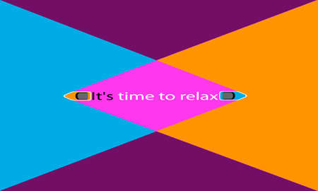 Creative drawing talking about the need to relax. Two ships sailing in different directions. Vector...