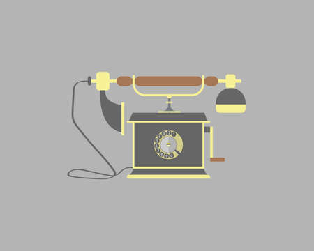 Vintage phone on a gray background. Vector illustrationのイラスト素材