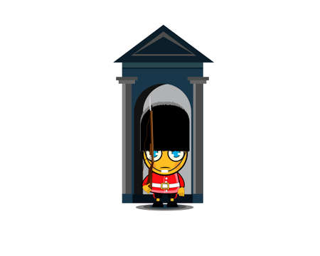 Soldier of the royal guard. Guardian of Buckingham Palace. Vector illustrationのイラスト素材