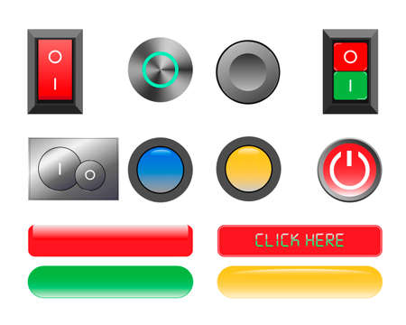 Set of different buttons for web sites. Vector illustration
