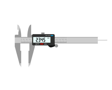Electronic caliper. Measuring instrument on a white background.のイラスト素材