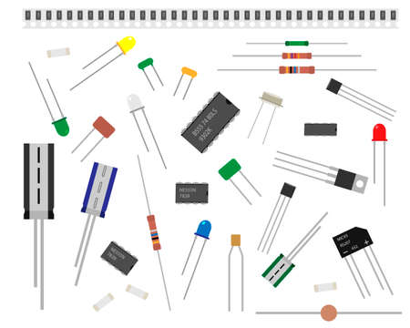 Radio parts set. Spare parts for service repairのイラスト素材