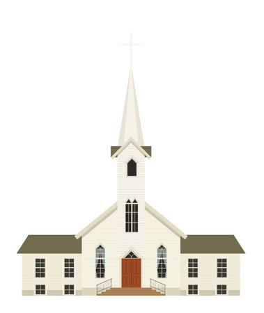 The building of the American Christian Church on a white background.のイラスト素材