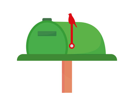 Open closed mailbox. Mail box communication, post service concept send envelope document message or paper letter postal delivery on address, postage cartoon vector illustration original artworkのイラスト素材