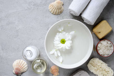 Spa setting, overhead viewの写真素材