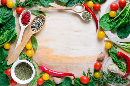 Healthy cooking concept or culinary backgroundの写真素材