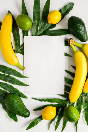 Tropical summer season background with a blank space for a textの写真素材