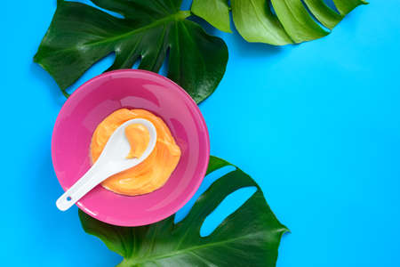 Spa beauty skin treatment background with a space for a text, view from aboveの写真素材