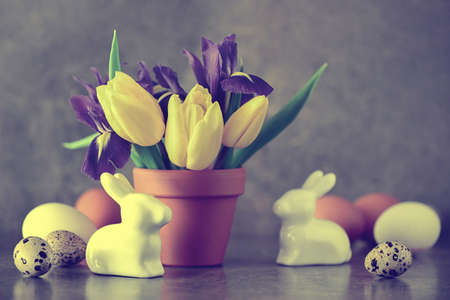 Easter composition, holiday home decor concept