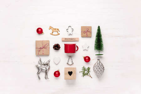 Noel or Christmas holiday home decor stuff, blank space for a text above