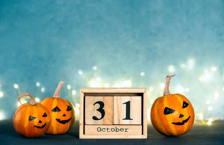 Halloween greeting card template with copy space, front viewの写真素材