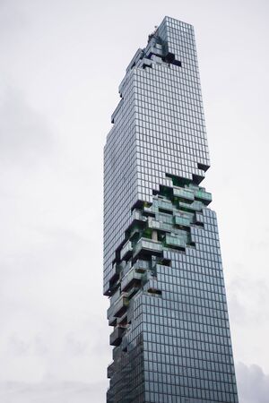 MahaNakhon building is located high in Thailand. This image is displayed before the fire. Date...
