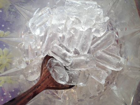 ice with scoop in ice bucketの写真素材