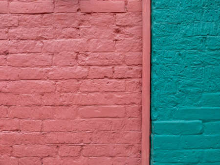 multi-colored brick wall on the streetの写真素材