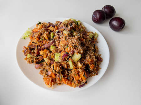 rice with vegetables and pumpkinの写真素材
