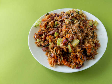 rice with vegetables and pumpkinの写真素材