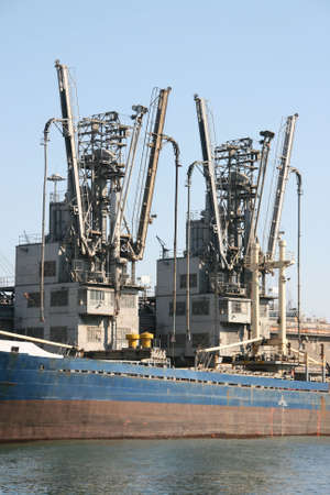 cargo ship loading equipment at piraeus greece 2